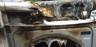 Tumble dryer fire in Haverfordwest