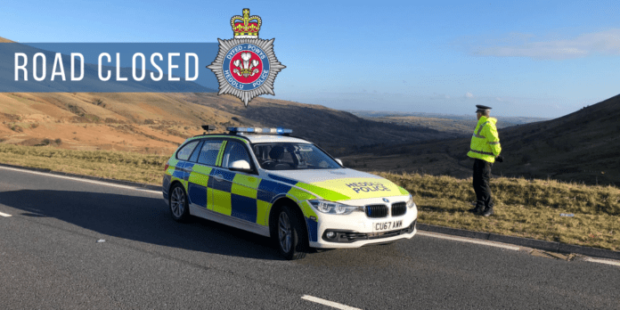 Dyfed Powys Police road closed