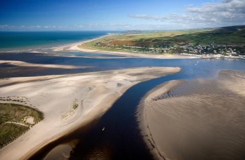 Aerial view of Dovey (Dyfi) Estuary & Aberdovey (Aberdyfi)