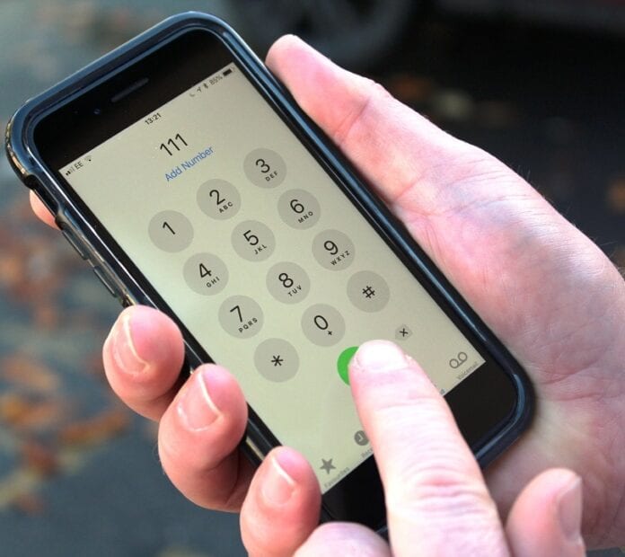 Hand dialing 111
