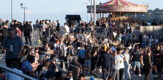 Cardiff Bay crowds and disorder