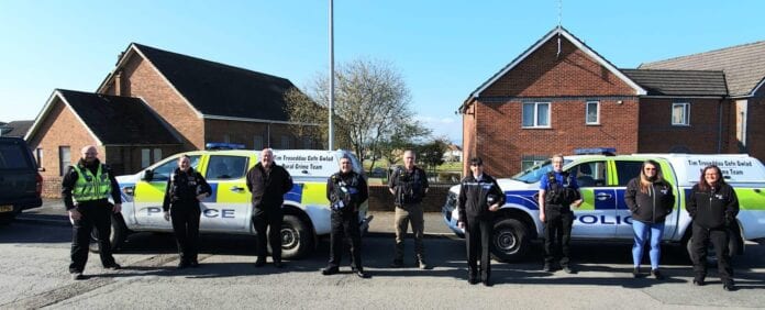 Officers promoting the Safer Streets initiative