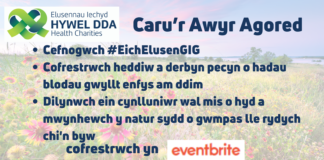 Elusennau Iechyd Hywel Dda yn Annog Pawb i Garu’r Awyr Agored ym mis Mai