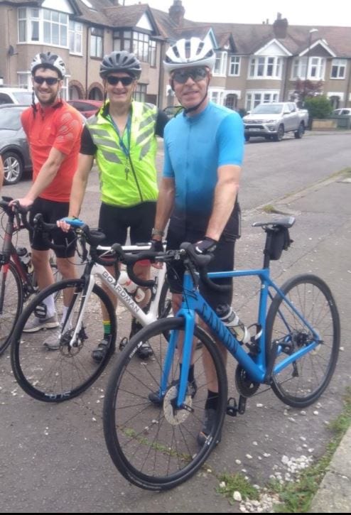 David, Gavin and Jake on bikes - pre COVID