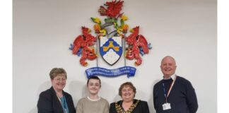 Train naming competition winner pays special visit to Caerphilly Council headquarters