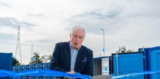 Sir Gareth Edwards cuts the ribbon on new high-tech Self Storage Facility in Bridgend.