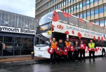 Poppies to Paddington: Royal Navy helicopter and ‘Poppy Bus’ lend support to Great Western Railway and The Veterans Charity