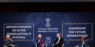 Clintons’ visit to Swansea University puts focus on leadership for future generations
