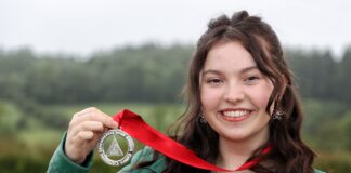 Alys Hedd Jones wins the Drama Medal at Eisteddfod yr Urdd Maldwyn