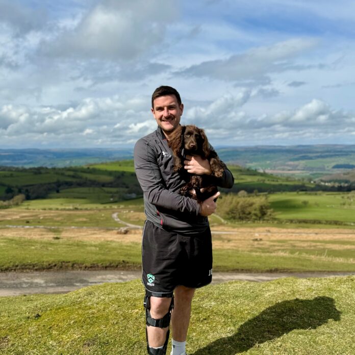 James Evans, Conservative MS for Brecon & Radnorshire and his Cocker Spaniel, Bonnie