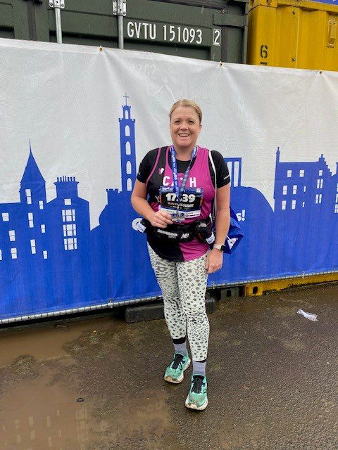 Catherine Robinson at the Edinburgh Marathon 2024