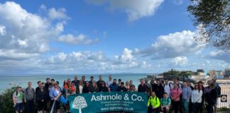Ashmole & Co staff swop calculators for walking boots to help raise funds for the Tenovus Cancer Care