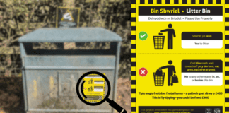 Litter Bin Sticker Campaign launches in Risca