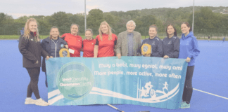 Sue Noake and Risca Hockey Clubs Receive Defibrillators from RALPHH Charity in partnership with Hoci Cymru