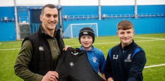 Rugby legend Sam Warburton delivers kit donation to Swansea school