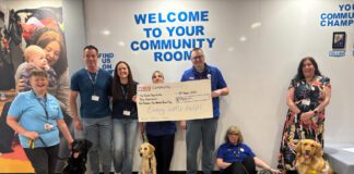 Tesco colleagues raise £5,500 for The Guide Dogs for the Blind Association.