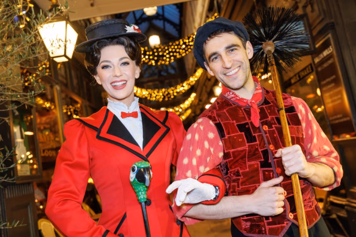 MARY-POPPINS.-Castle-Arcade_-Cardiff.-Stefanie-Jones-_Mary-Poppins_-and-Jack-Chambers-_Bert_